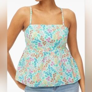 J.Crew Tie-back Strappy Floral Tank Top, Size 12